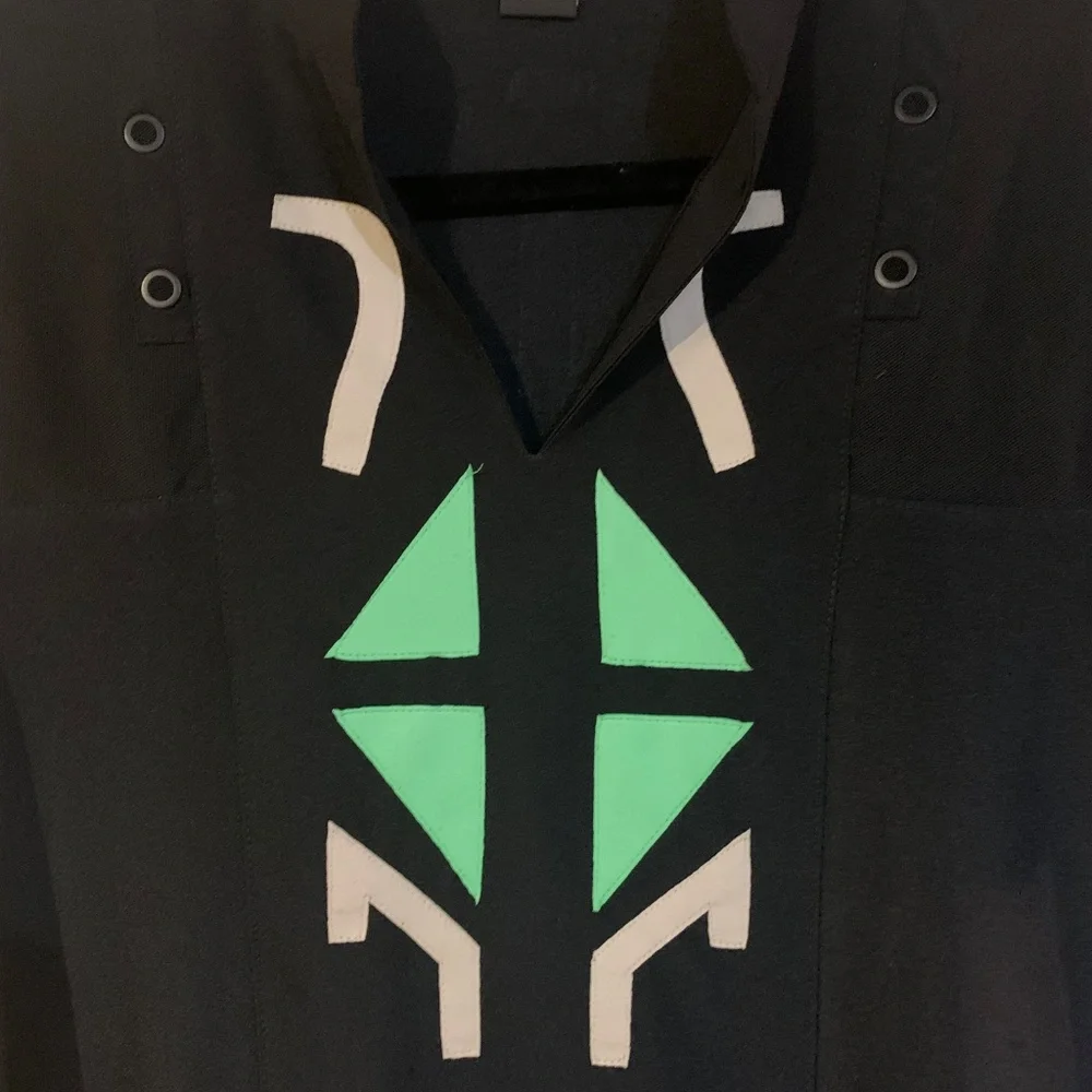 Jamie Sadock Black/Green /Tan Golf Top sz M